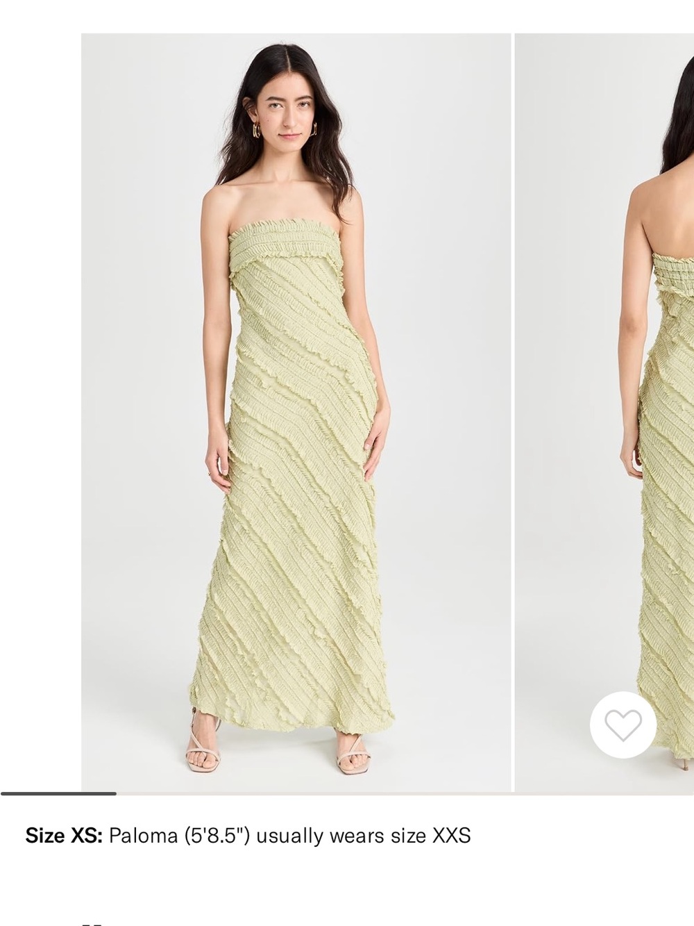 Endless Rose Strapless Textured Maxi Dress in Pale Green